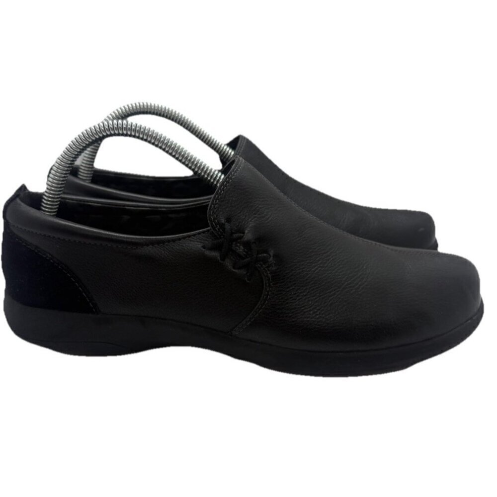 Abeo Eastbourne Womens Sz 9 Shoes Black Leather Comfort Slip On Loafers PEW51905